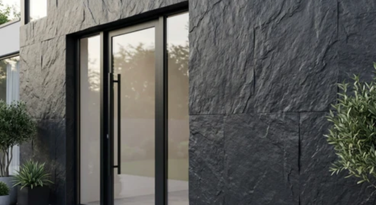black stone texture wall panels