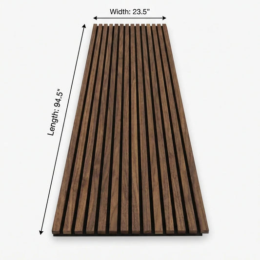 Sound-absorbing American Walnut wood slat acoustic wall panel