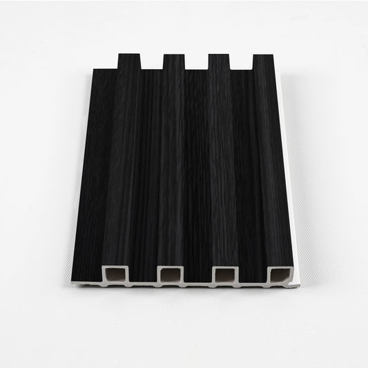 Ashen Oak WPC fluted 3D wall panels with modern wood texture