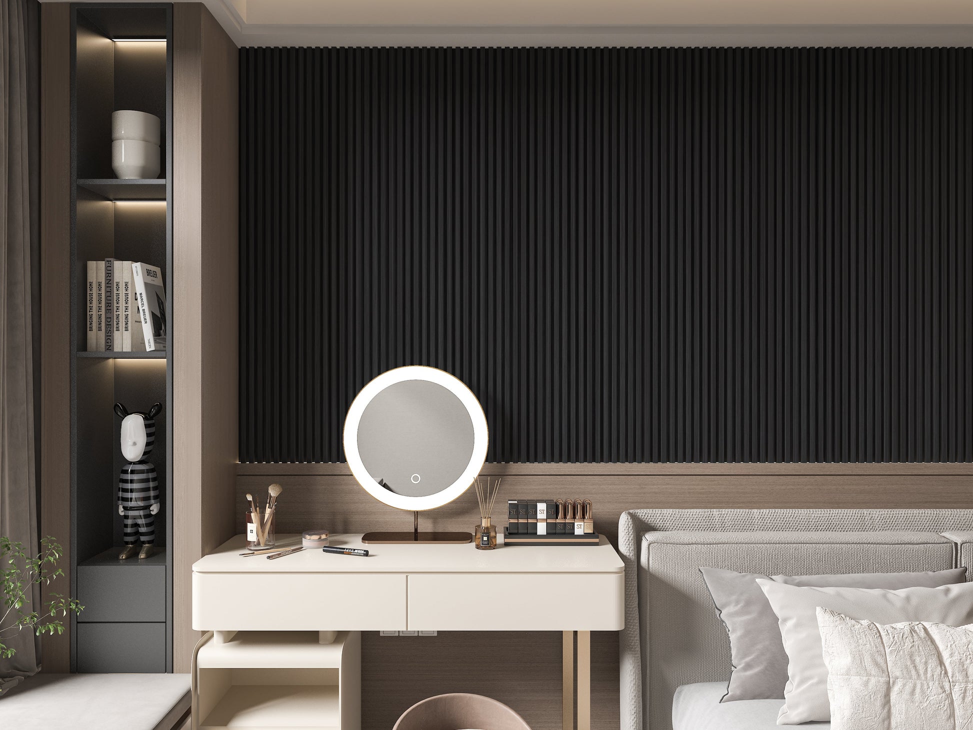 Ashen Oak WPC Fluted 3D Wall Panels. Wall Panels Hub. Bedroom Wall Design