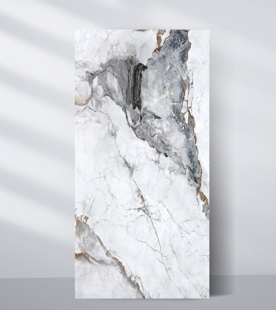 PVC Marble Sheet Wall Panels Hub Blue-Brown Veined Marble
