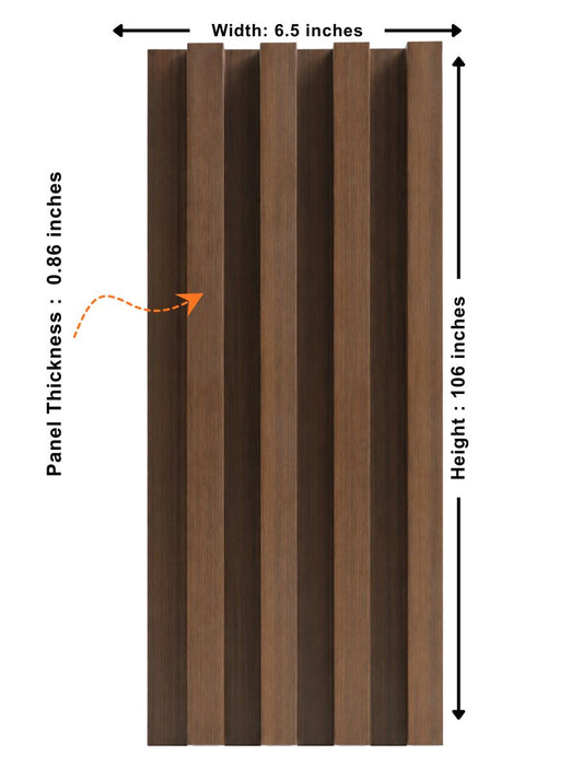 Walnut WPC Fluted 3D Wall Panels | 48 sq. ft./Box