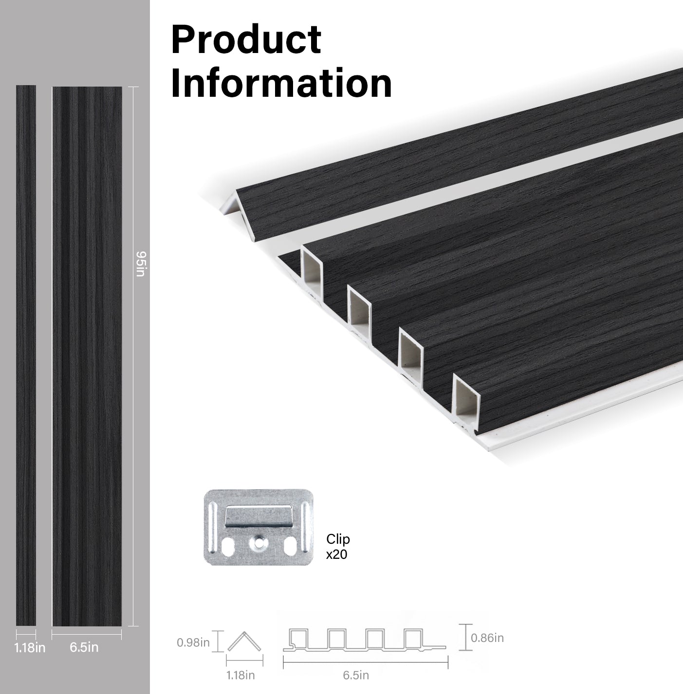 Black Timber WPC Fluted 3D Wall Panels Specifications. Wall Panels Hub