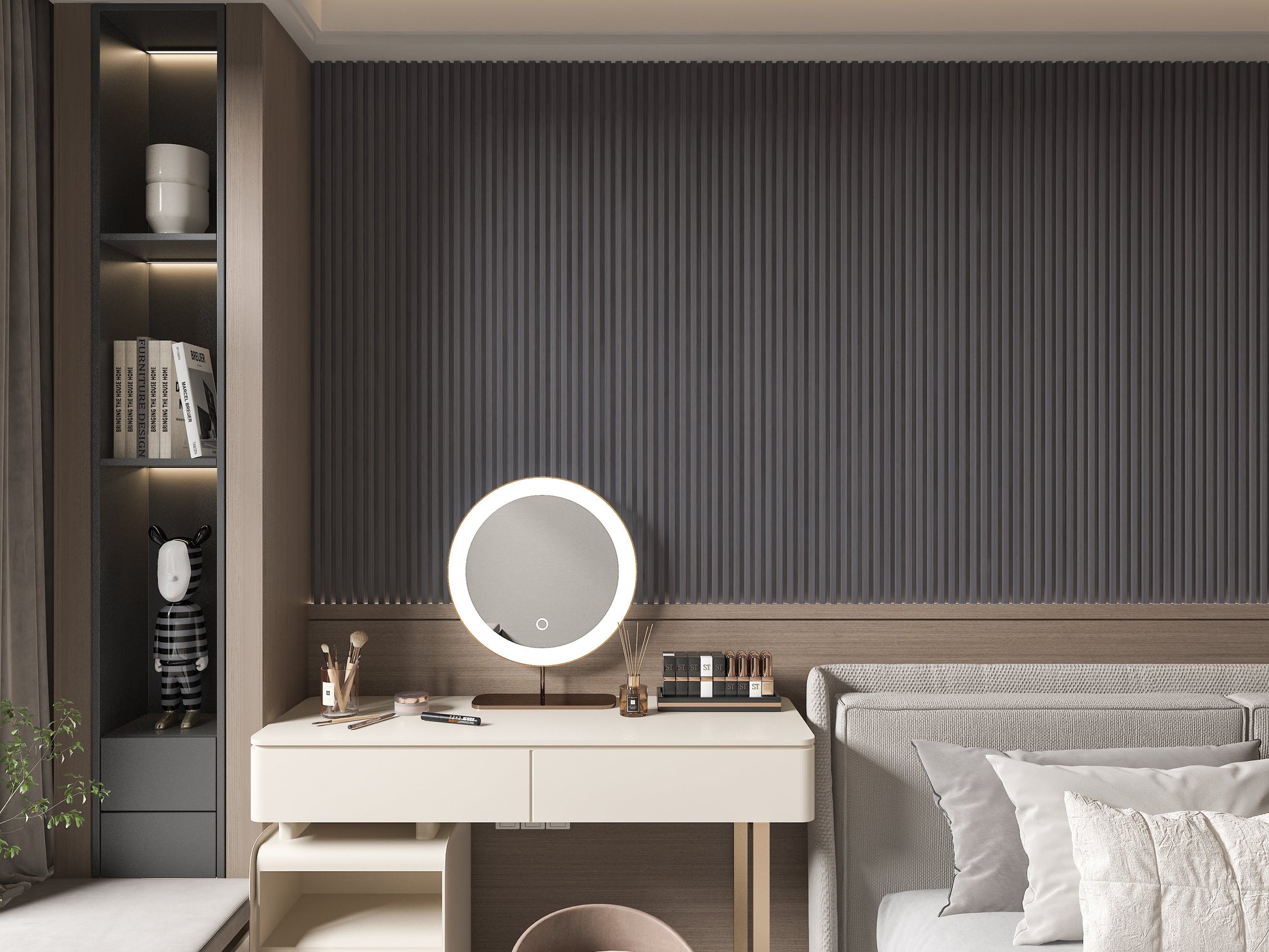Oak Gray WPC Fluted 3D Wall Panels. Wall Panels Hub. Bedroom Wall Design