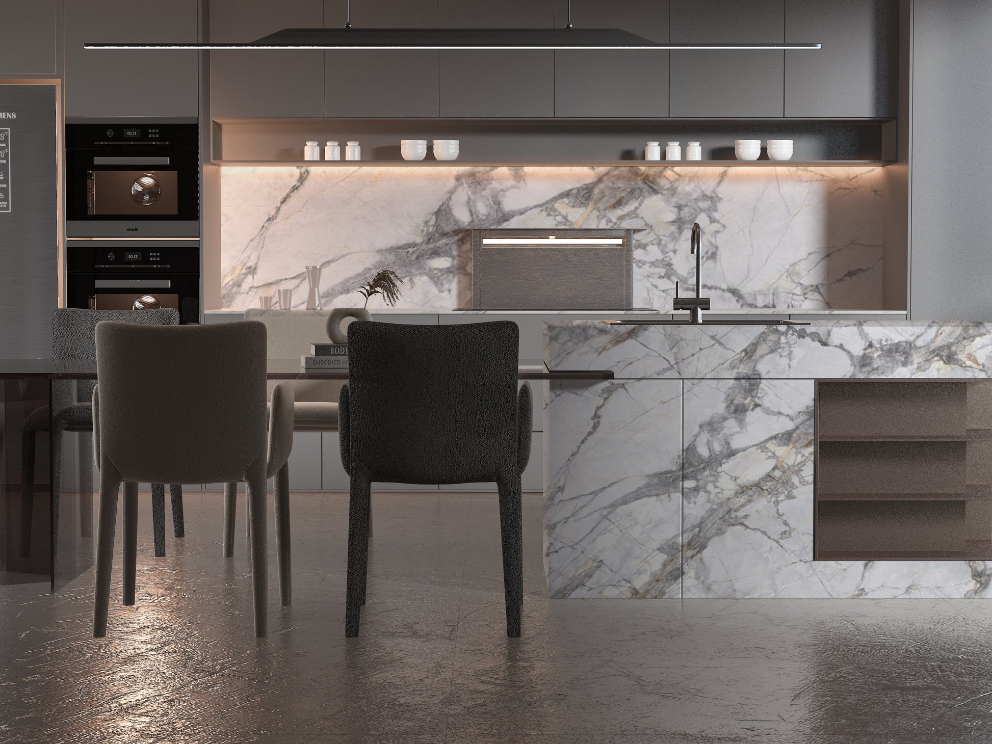 PVC 3D Marble Sheet Deep Veins. Wall Panels Hub. Kitchen Design From PVC Marble Sheets