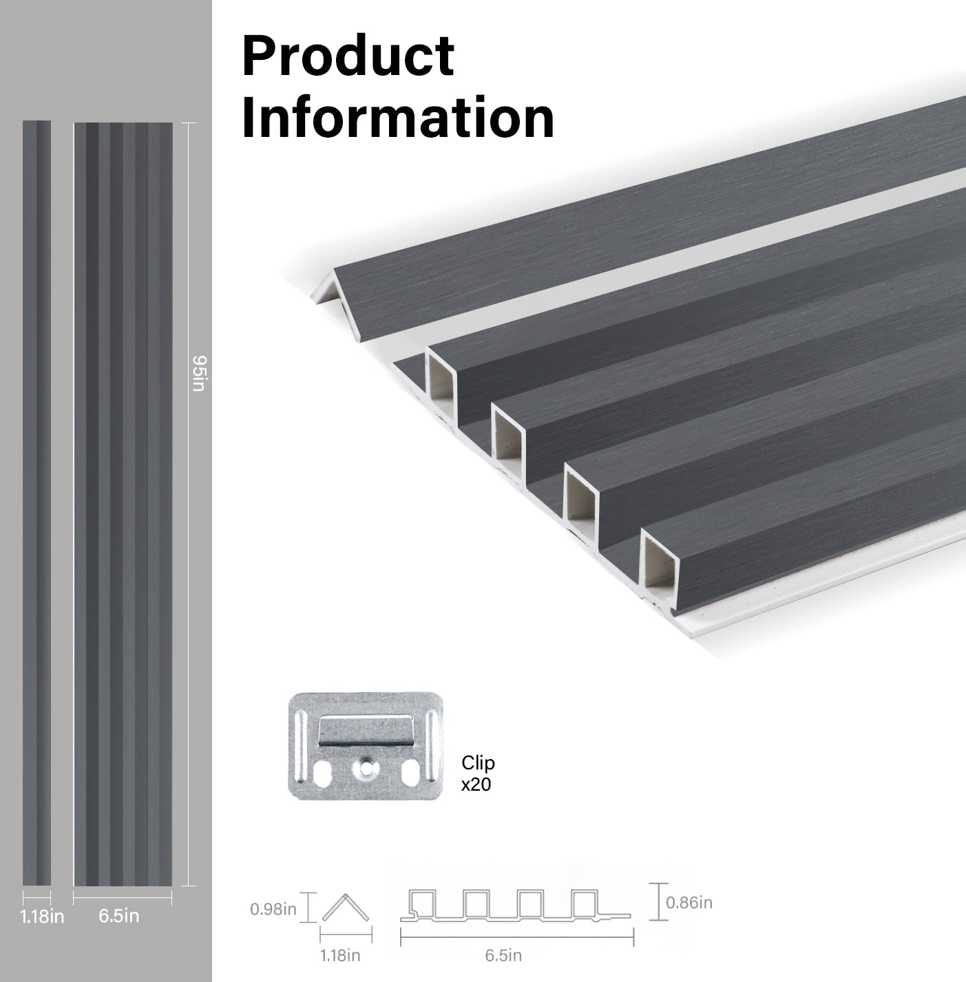 Silver Gray Metallic WPC Fluted 3D Wall Panels Specifications. Wall Panels Hub