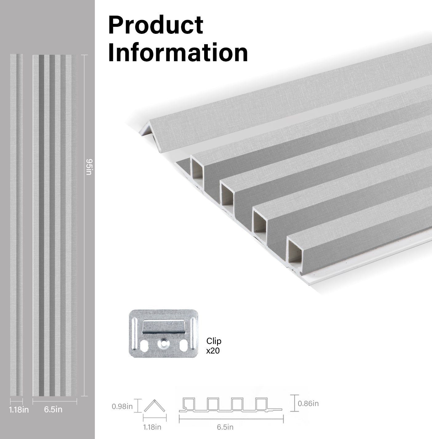White linen WPC Fluted 3D Wall Panels Specifications. Wall Panels Hub