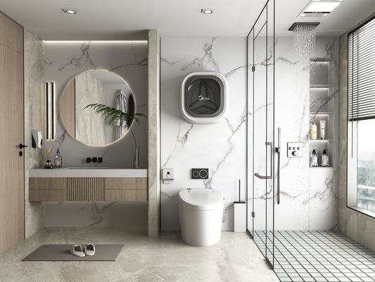 PVC 3D Marble Sheet Calacatta White. Wall Panels Hub. Bathroom Design From PVC Marble Sheets