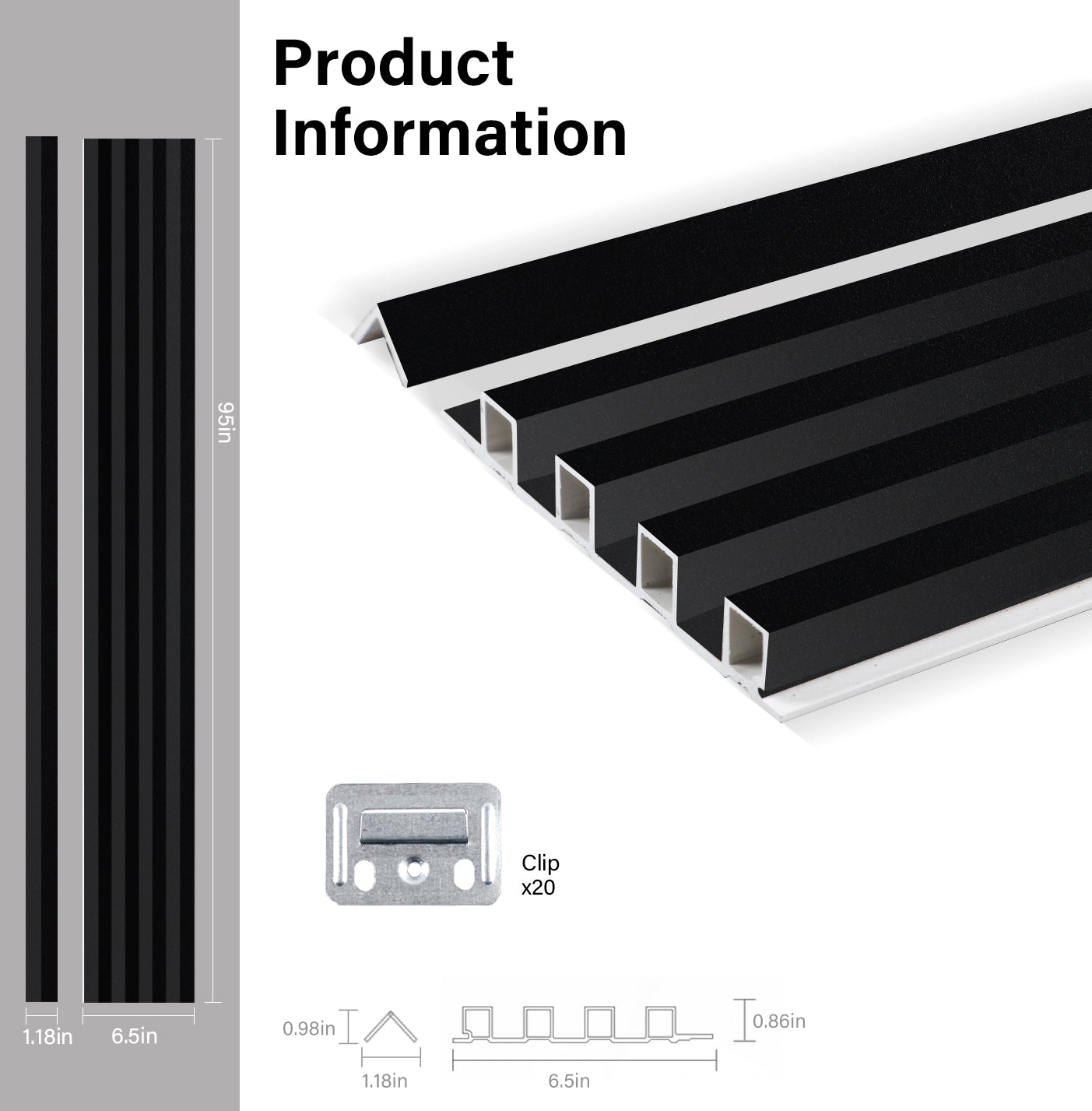 Luxe Noir WPC Fluted 3D Wall Panels Specifications. Wall Panels Hub