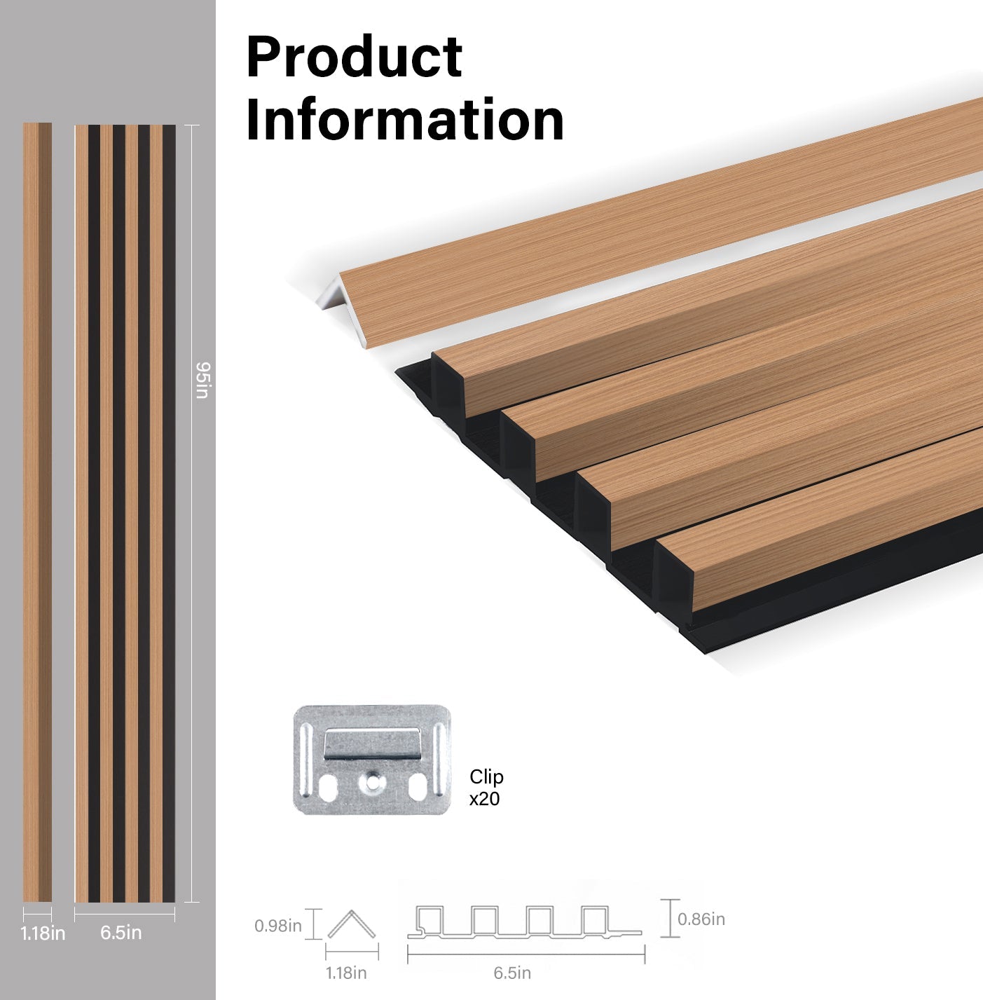 Maple Slate Black WPC Fluted 3D Wall Panels Specifications. Wall Panels Hub