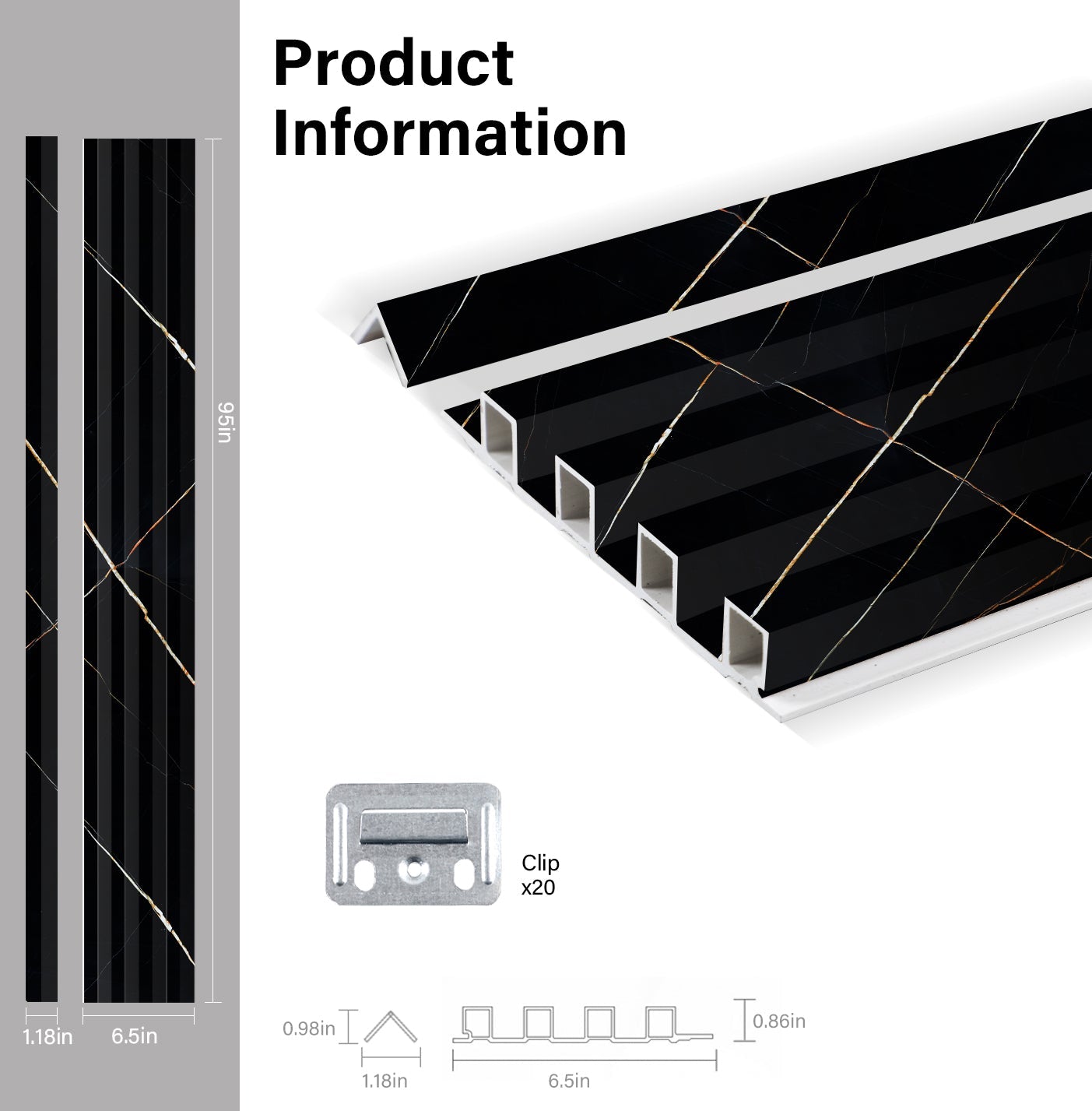 Noir Royale WPC Fluted 3D Wall Panels Specifications. Wall Panels Hub