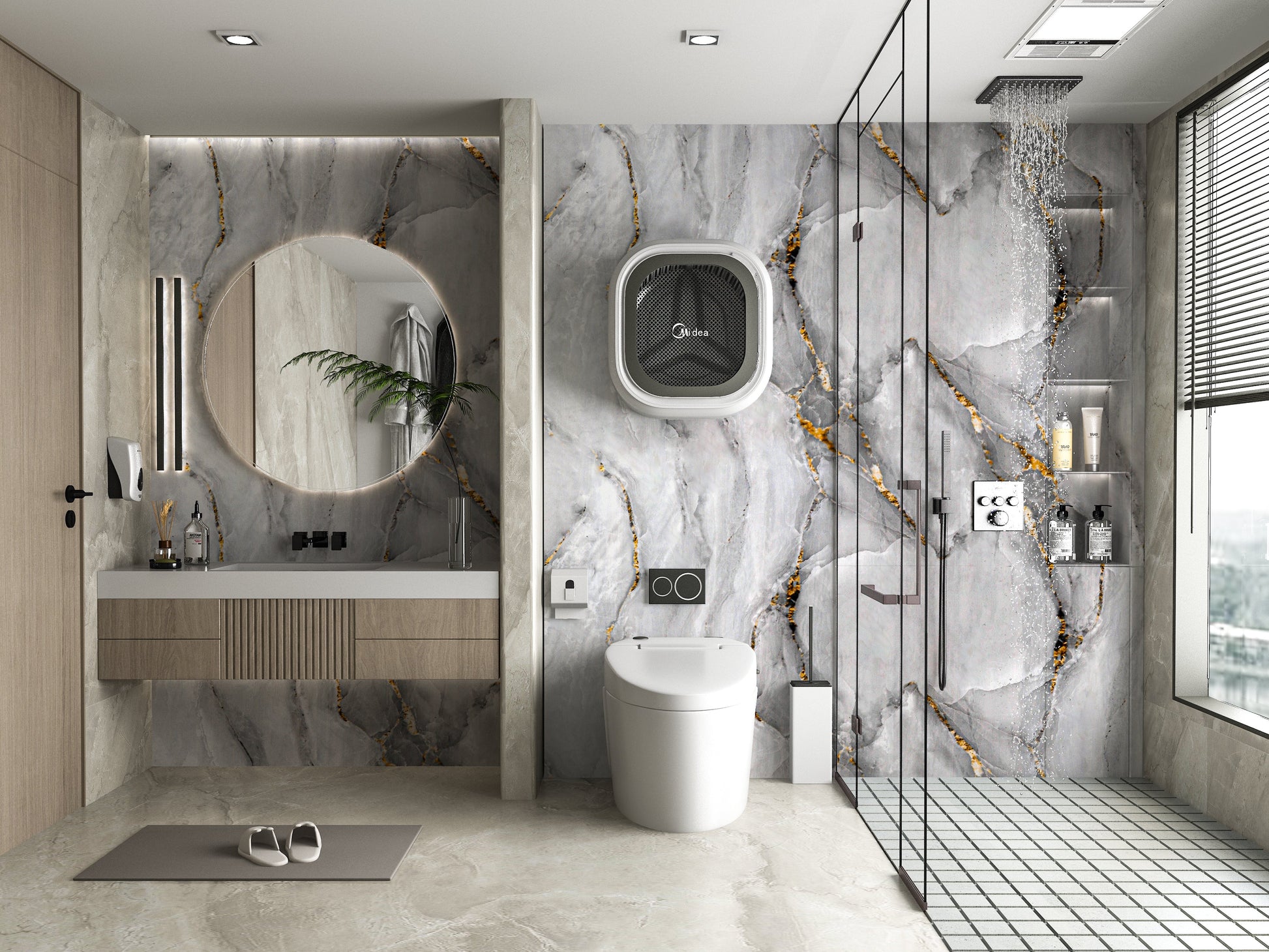PVC 3D Marble Sheet Golden Mirage. Wall Panels Hub. Bathroom Design From PVC Marble Sheets