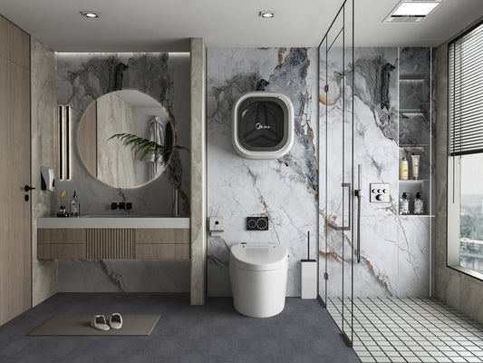 PVC 3D Marble Sheet Blue-Brown Veined. Wall Panels Hub. Bathroom Design From PVC Marble Sheets