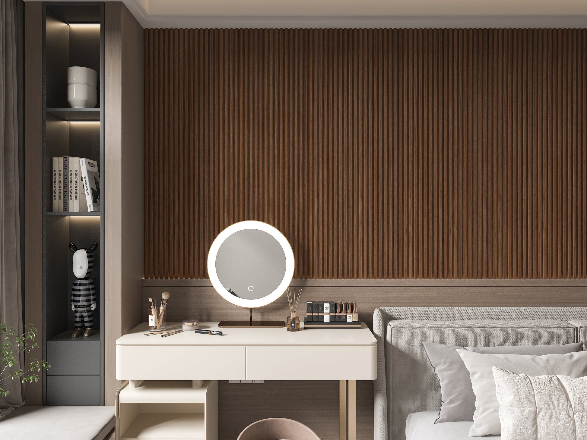 Midnight Elm WPC Fluted 3D Wall Panels. Wall Panels Hub. Bedroom Wall Design