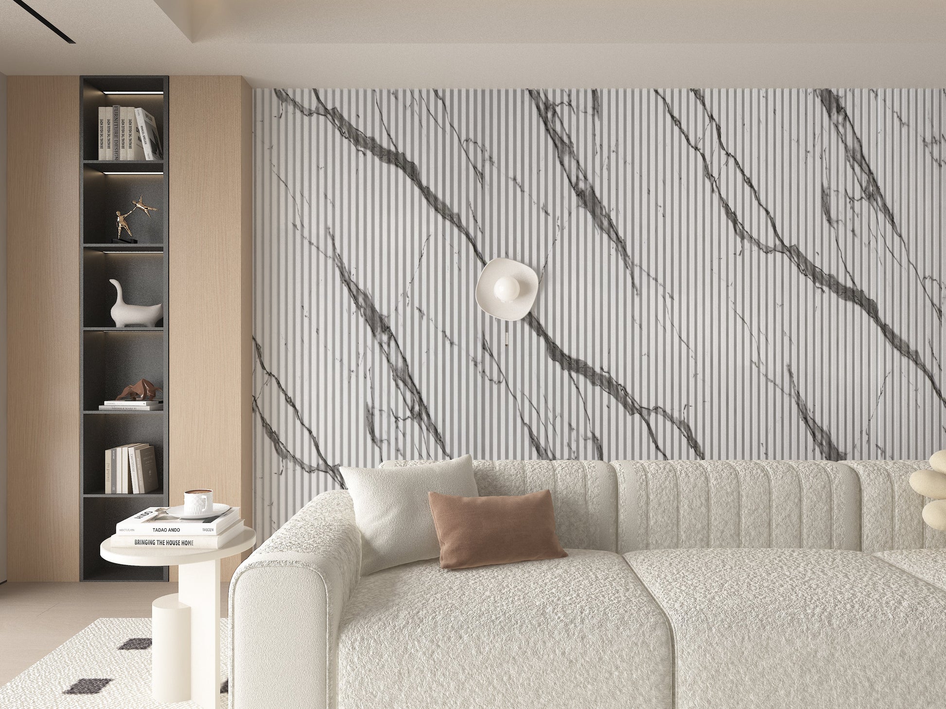 Gray Vain WPC Fluted 3D Wall Panels. Wall Panels Hub. Bedroom Wall Design