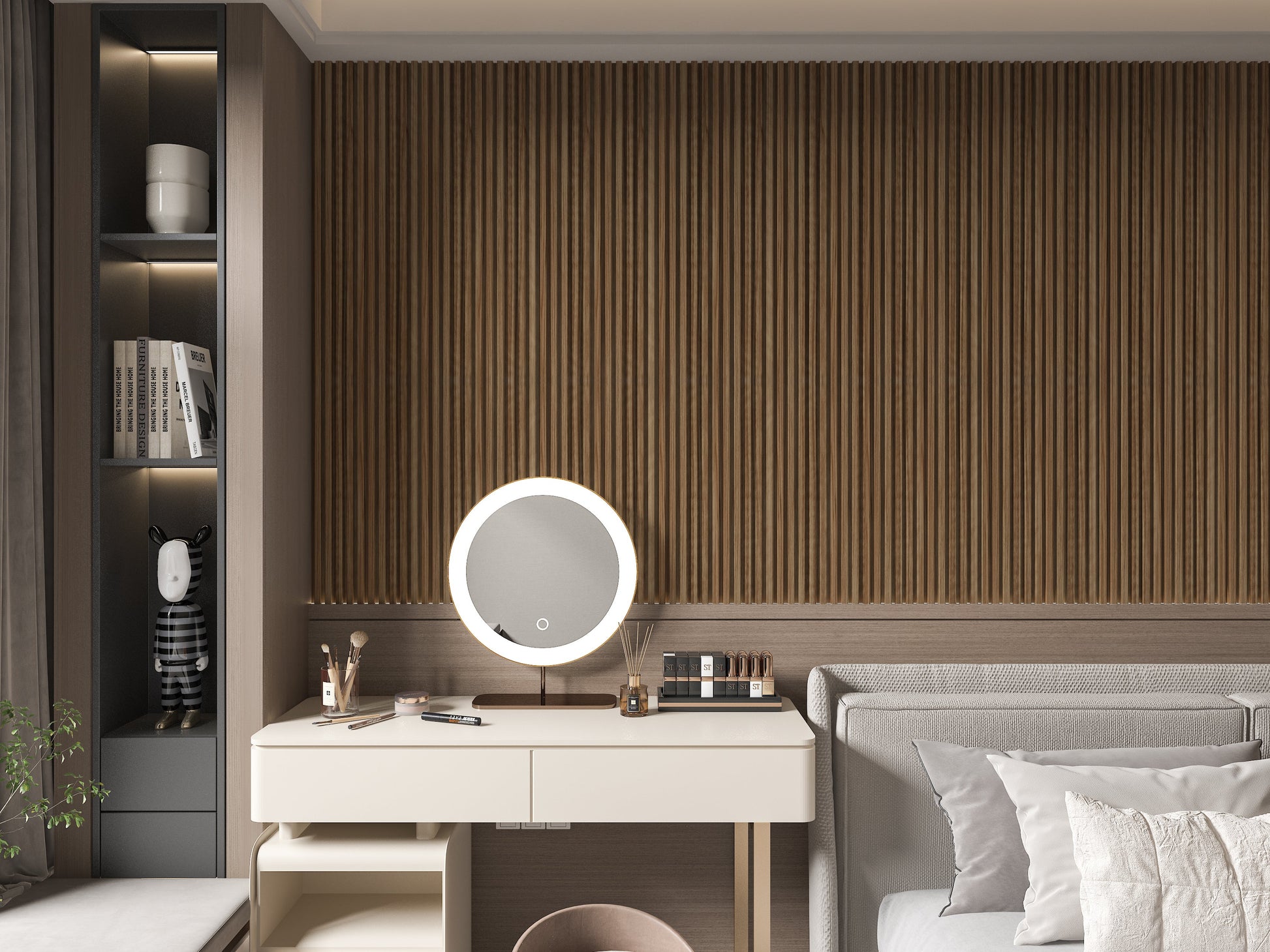 Rustic Maple WPC Fluted 3D Wall Panels. Wall Panels Hub. Bedroom Wall Design