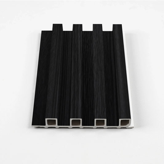 Ashen Oak WPC fluted 3D wall panel sample with modern wood texture