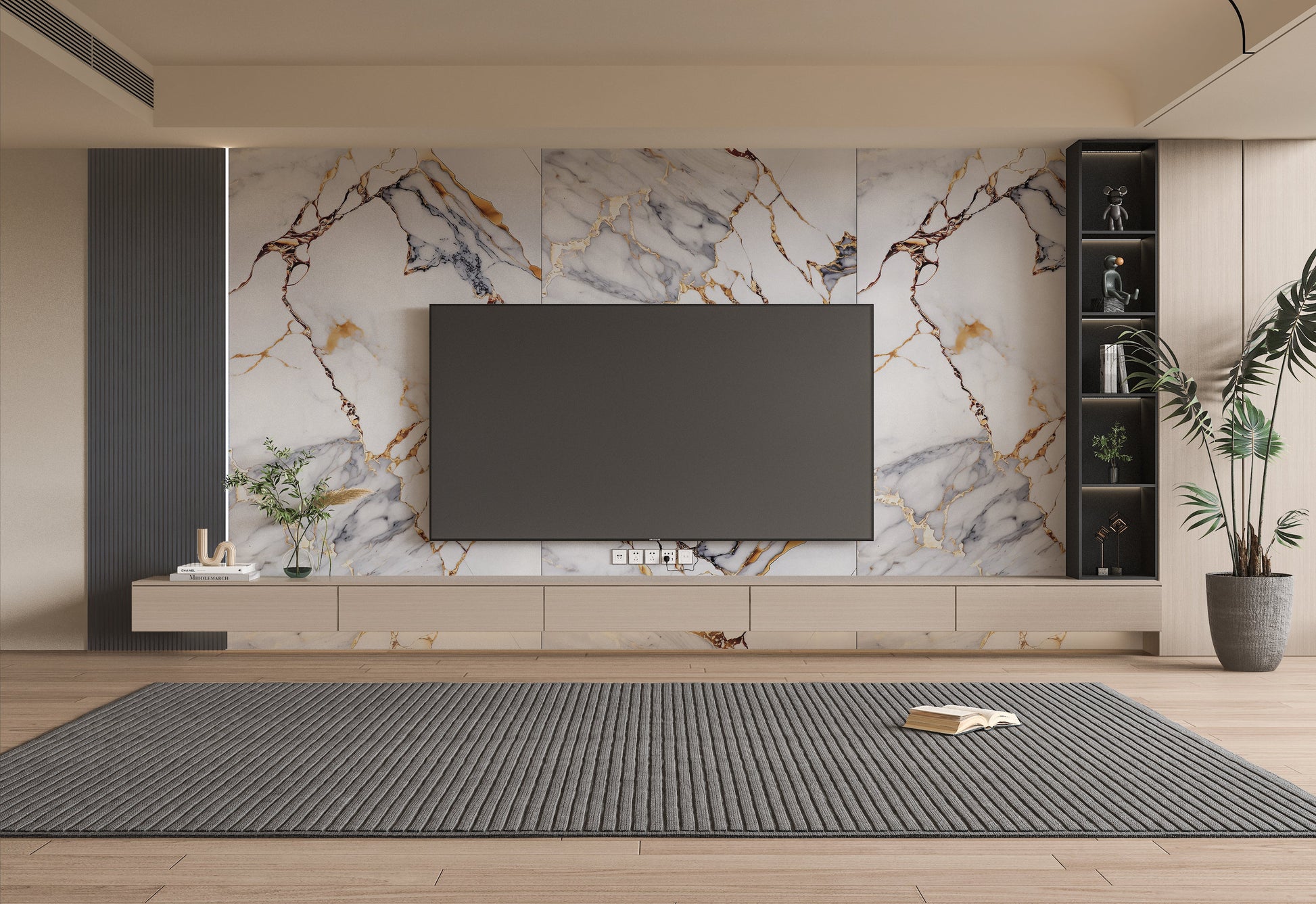 PVC 3D Marble Sheet Covelano Luxe Gold.
Covelano Luxe Gold Marble Panel
UV Protected PVC Wall Panel
Fireproof Waterproof Wall Panel
4x8 ft Marble PVC Panel
Luxury Gold Vein Marble Wall Panel
Wall Panels Hub.
Tv Wall Design