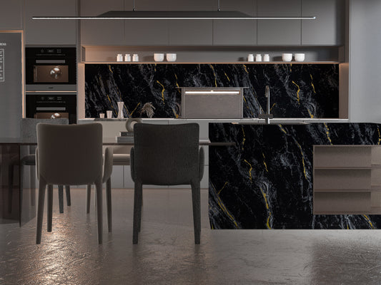 Midnight Gold Marble UV Protected PVC Wall Panel