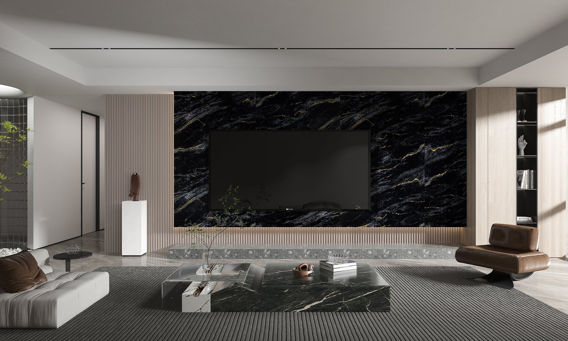 Midnight Gold Marble UV Protected PVC Wall Panel
