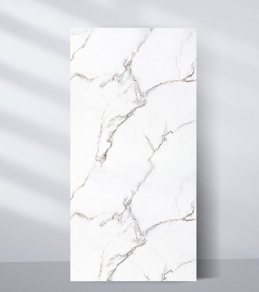 White PVC marble wall panel with subtle gray veining for modern interior décor