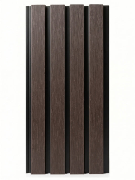 Brown composite exterior cladding panels for modern house walls