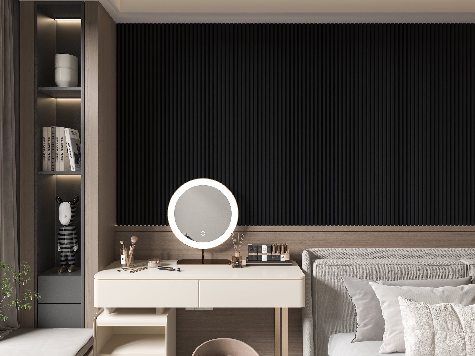 Luxe Noir WPC Fluted 3D Wall Panels. Wall Panels Hub. Bedroom Wall Design