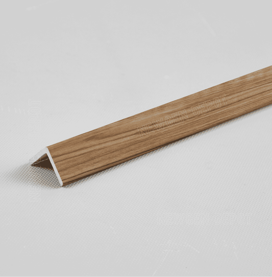 Wood-grain composite L trim corner strip for wall panel and cladding edge finishing