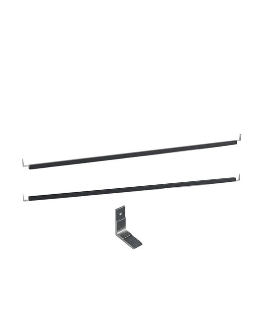 Fence mounting hardware kit with horizontal support bars and metal L-bracket for composite fence installation