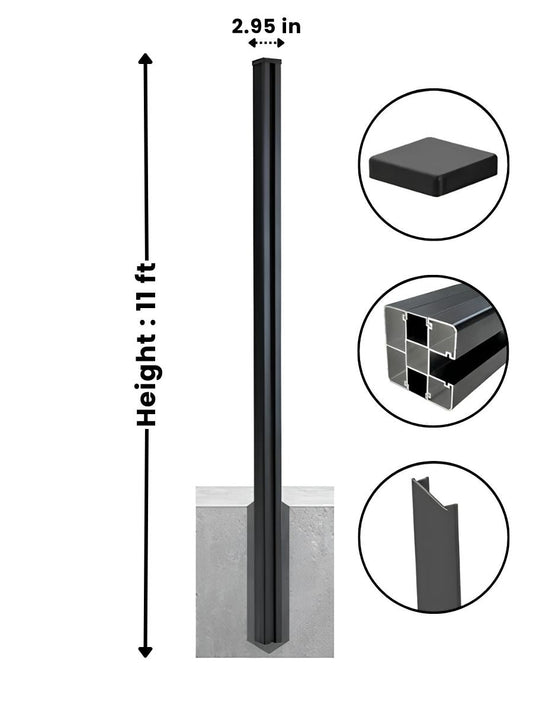 11 ft Aluminum Alloy Fence Post – Extra Long