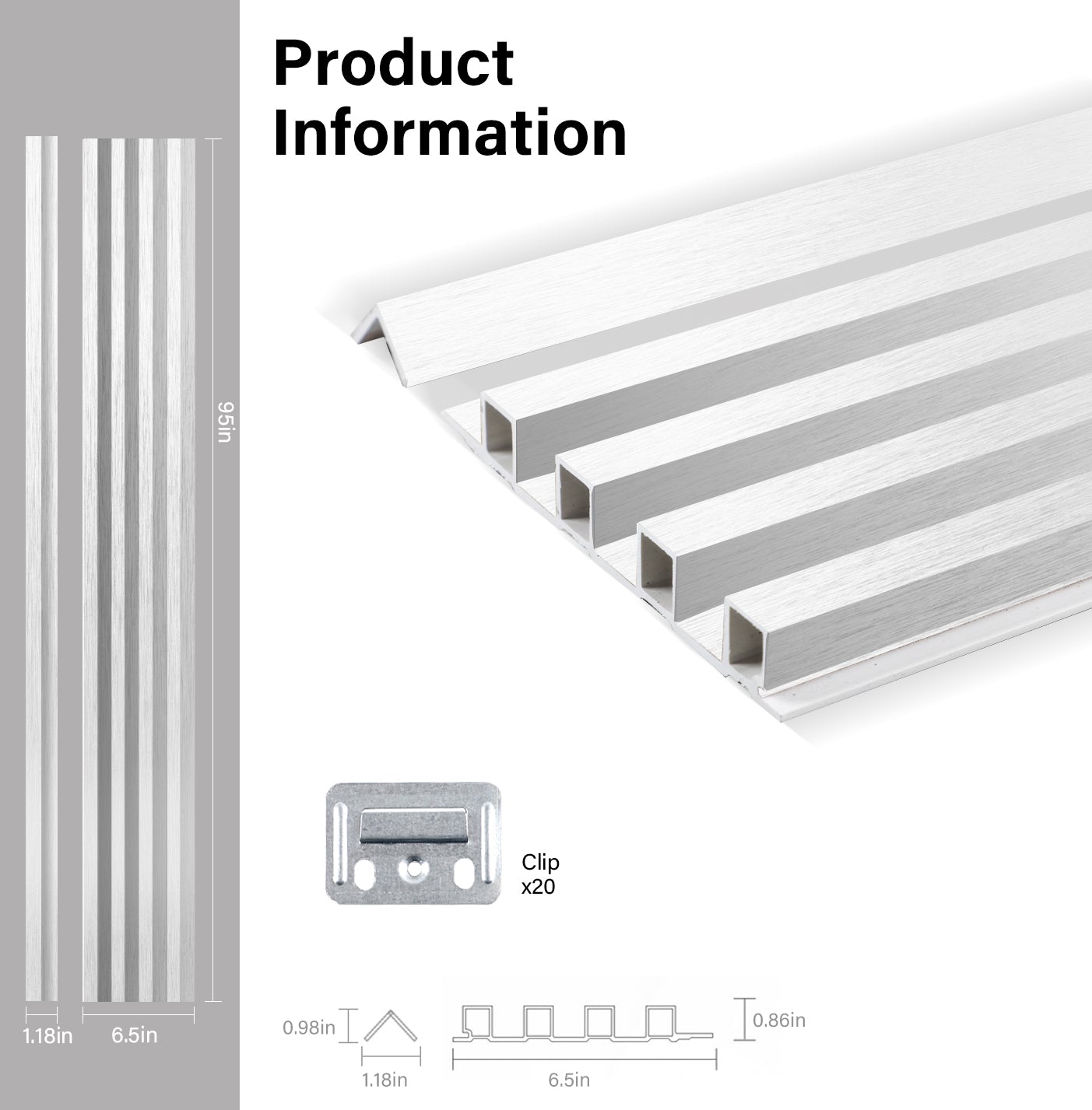 White Brushed WPC Fluted 3D Wall Panels Specifications. Wall Panels Hub