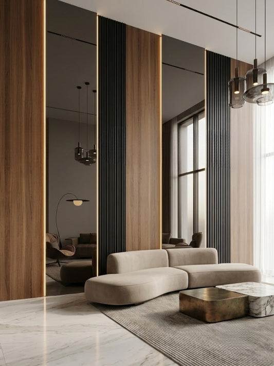 Black Mirror Wood Veneer Panel – 9x4 ft, 8 mm, Fireproof, Waterproof & Scratch-Resistant