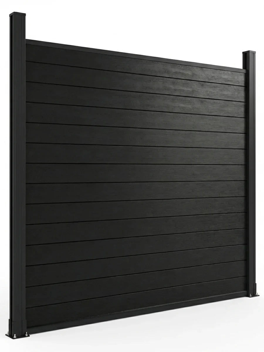 full privacy aluminum fence panel 6x6 ft solid design no gaps backyard fencing