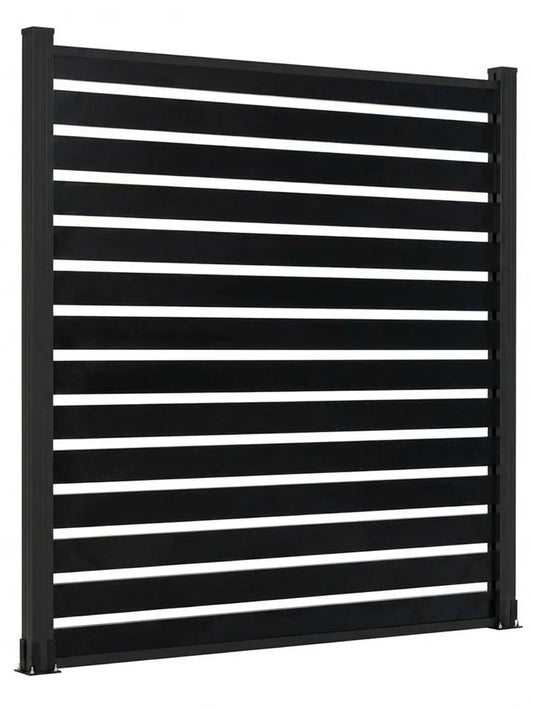 6 ft x 6 ft semi privacy aluminum open slat fence panel kit with post modern outdoor fencing