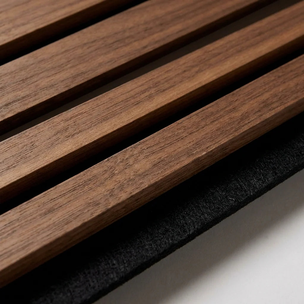 Premium American Walnut acoustic slat wall panel for modern interiors