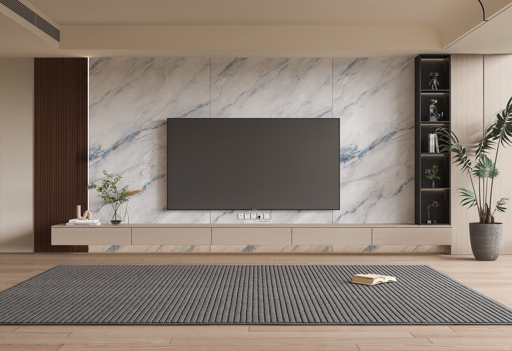PVC 3D Marble Sheet Bluewave. Wall Panels Hub. Tv Wall Design