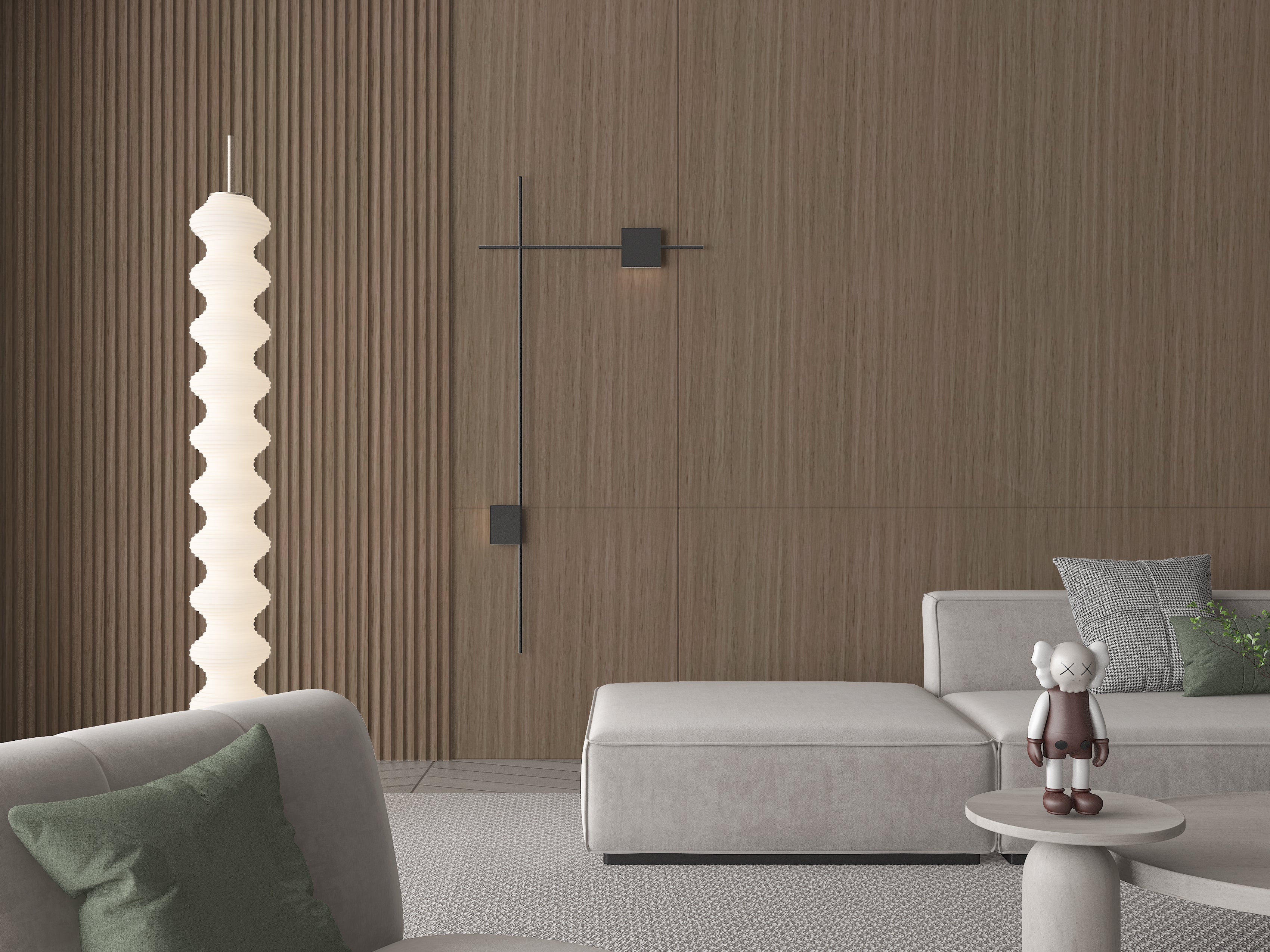 10-Pack Royal Oak WPC Fluted 3D Wall Panels Lunch Wall Design 