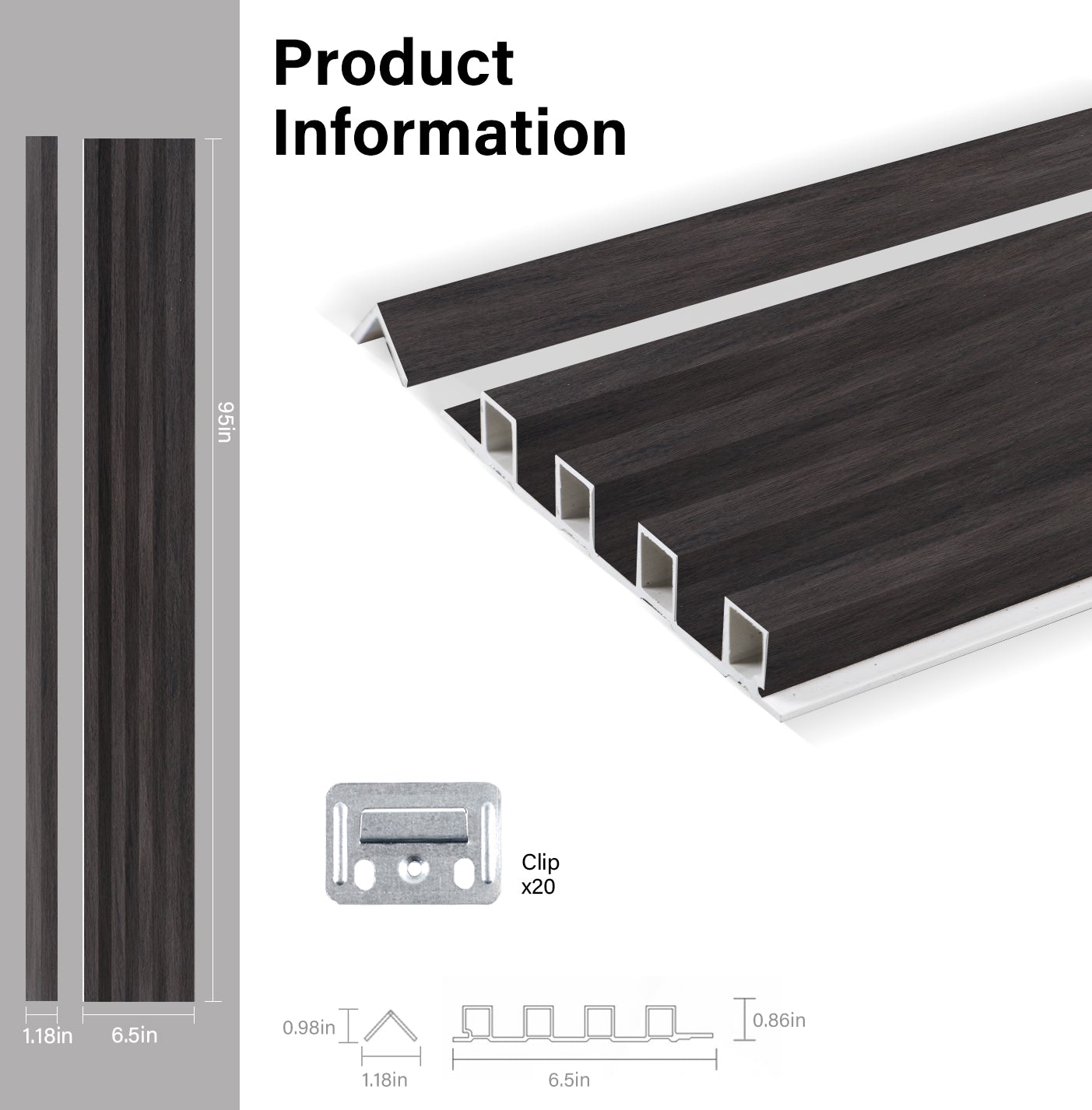 Dark Smoky Oak WPC Fluted 3D Wall Panels Specifications. Wall Panels Hub