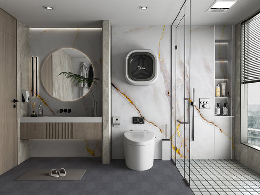 PVC 3D Marble Sheet Empress Gold Polished. Wall Panels Hub. Bathroom Design From PVC Marble Sheets