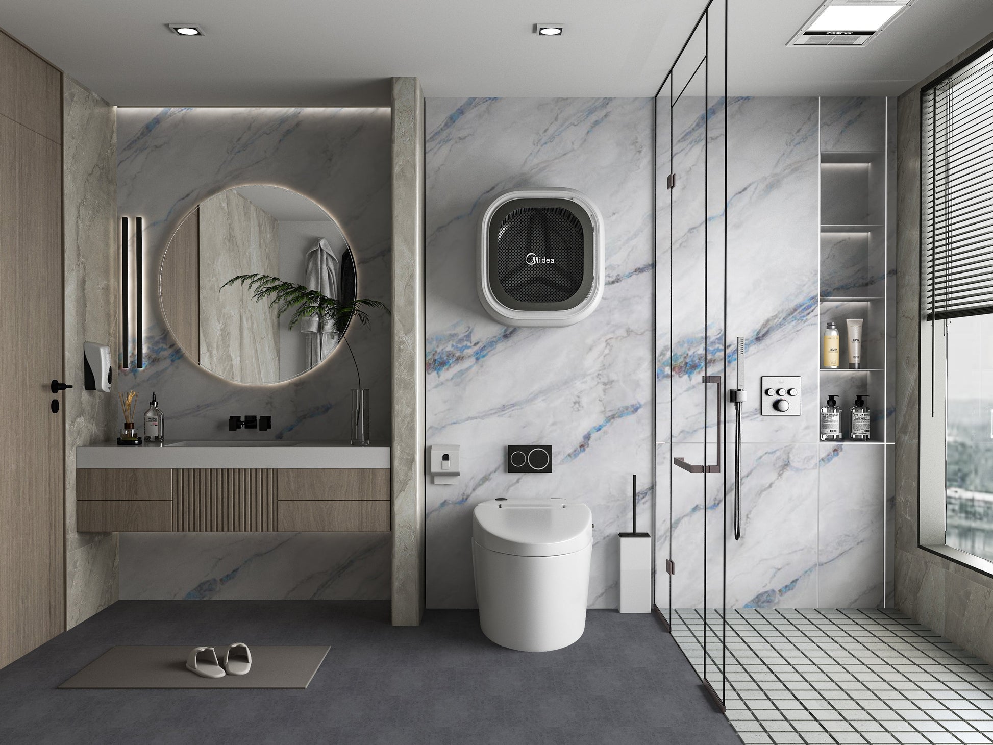 PVC 3D Marble Sheet Bluewave. Wall Panels Hub. Bathroom Design From PVC Marble Sheets