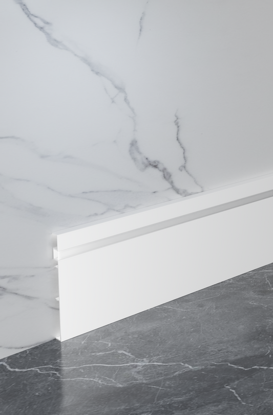Modern White Aluminum LED Skirting Baseboard System