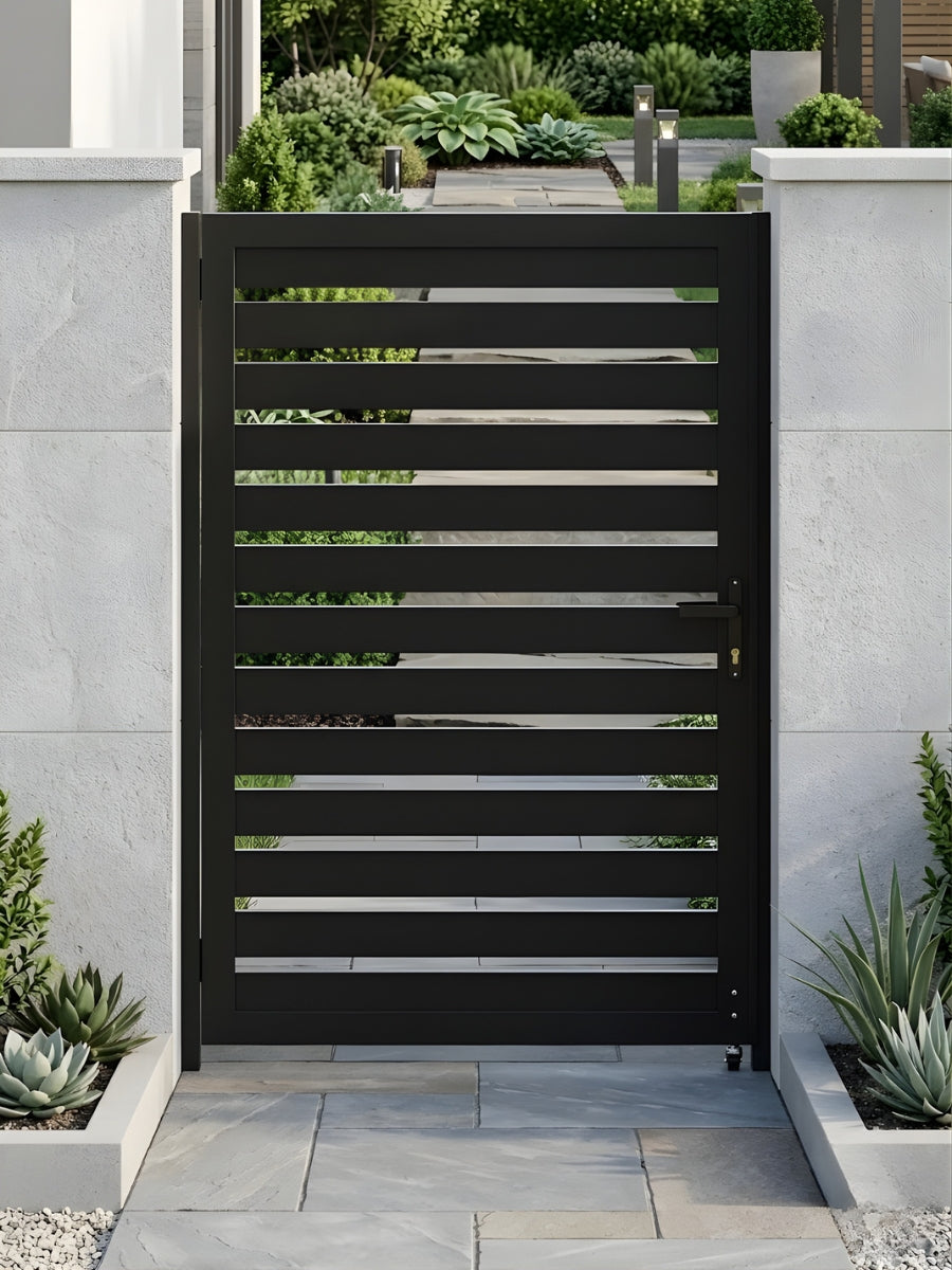 aluminum single swing gate 4x6 ft semi privacy for side yard