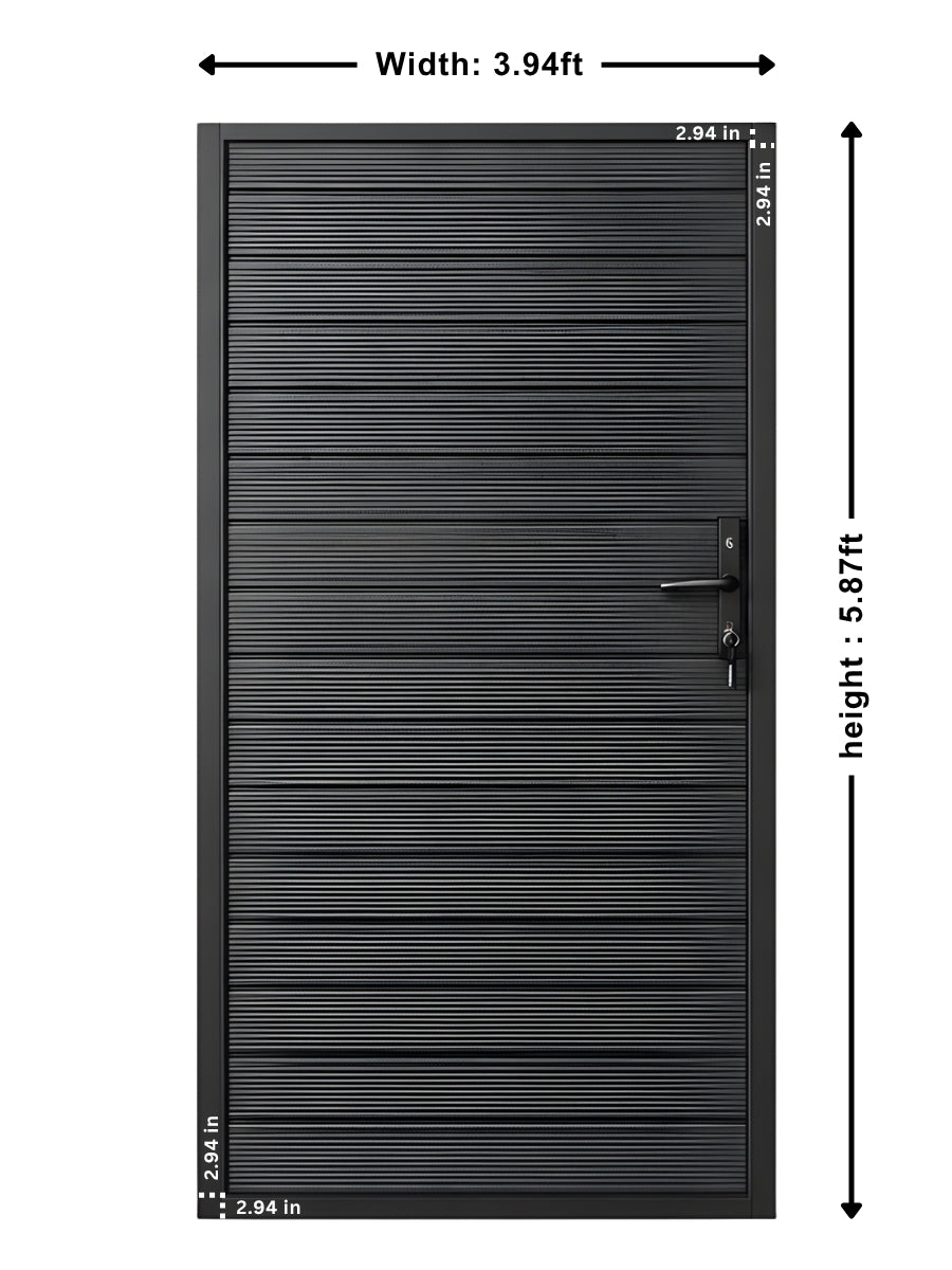 full privacy aluminum gate 4 ft wide 6 ft high black finish