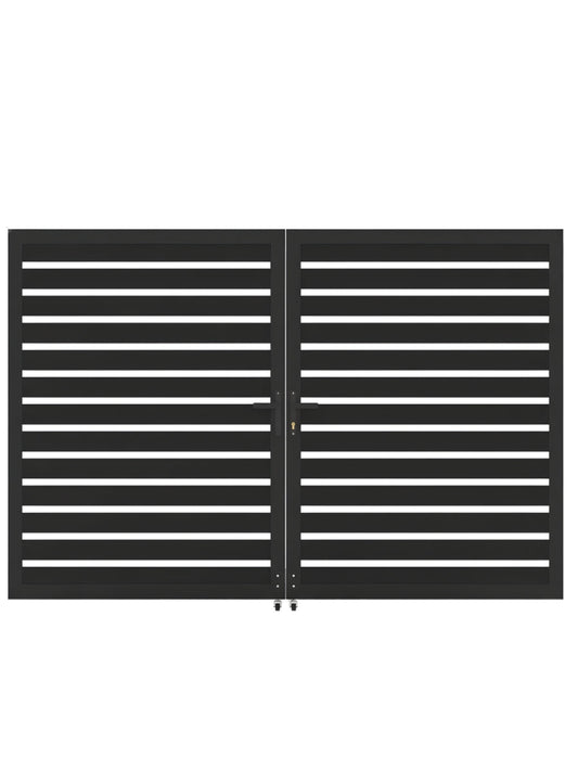 Semi privacy double gate 10ft aluminum driveway gate modern outdoor entrance