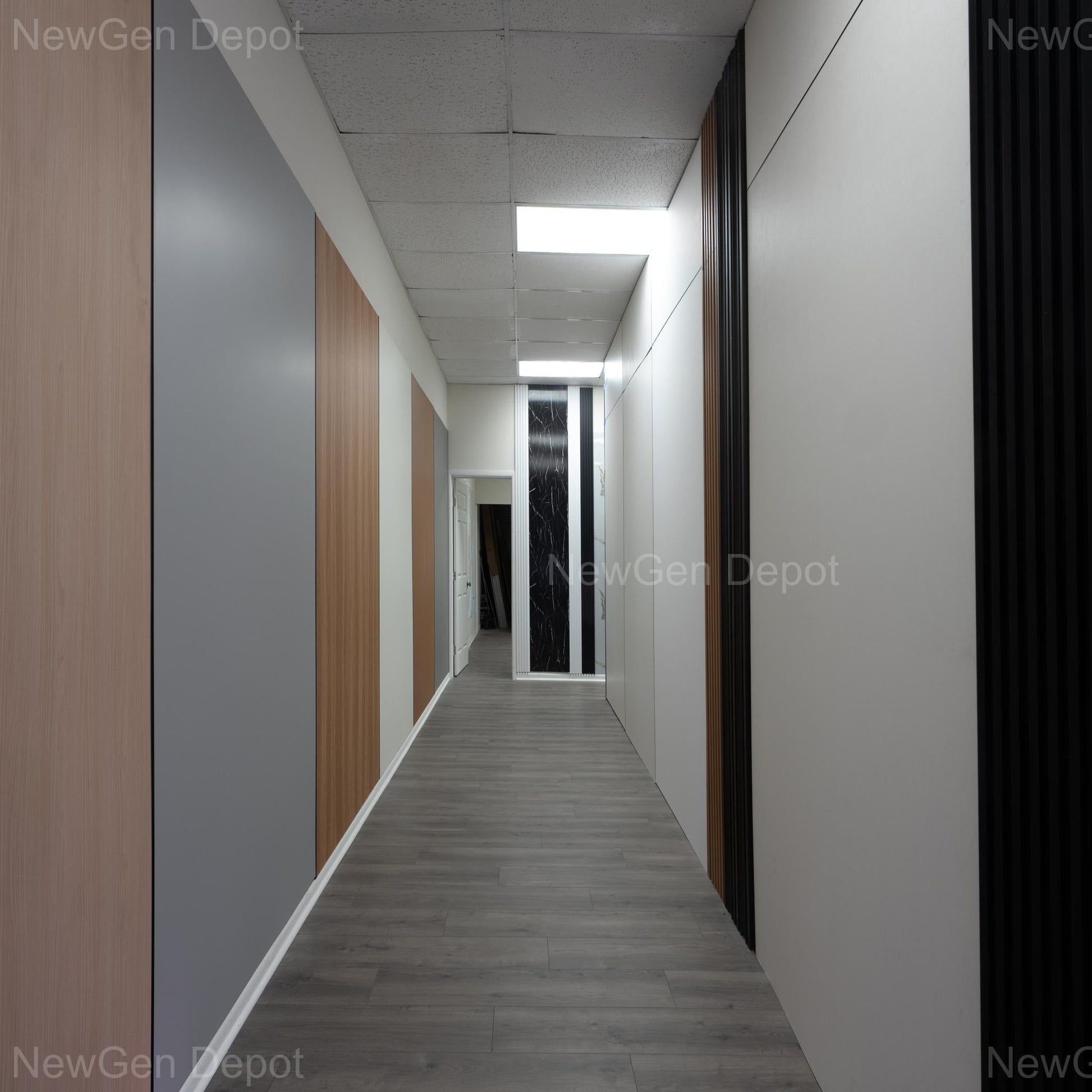 office hallway wall paneling