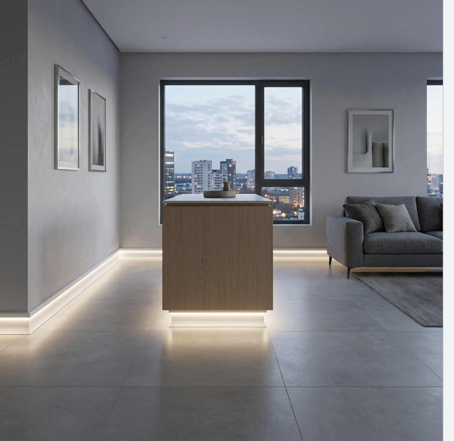 Premium Aluminum LED Baseboard with Hidden LED Strip Channel
