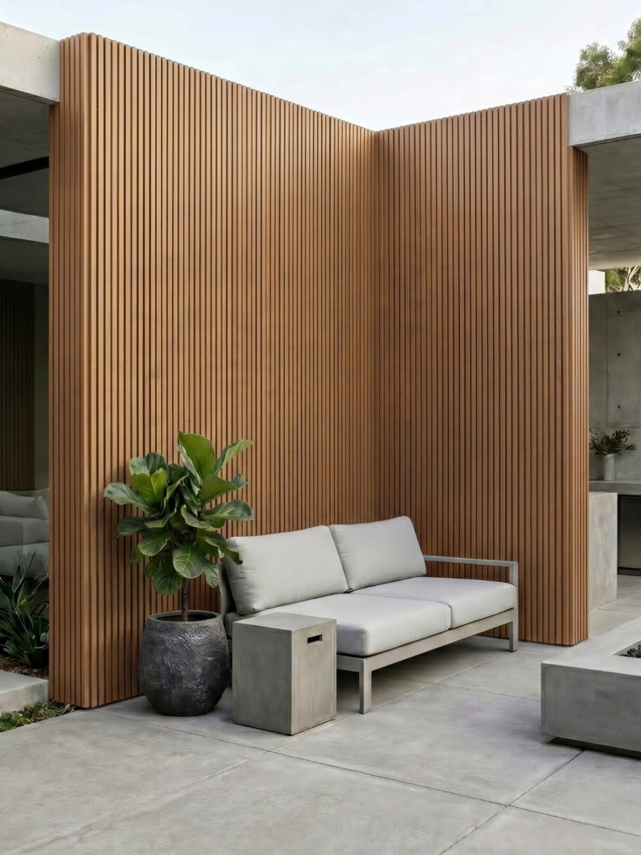Brown and Black Weather Resistant Composite Cladding Panels for Outdoor Walls