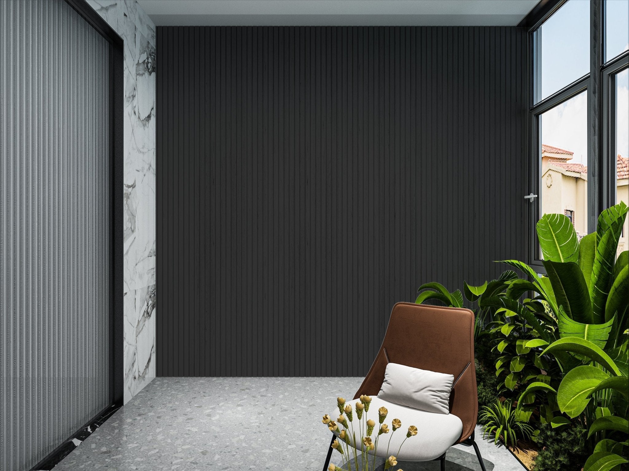ブラックラインコーティングタイプ アーモンド Black Composite Wide Exterior Cladding Panels | Modern Low