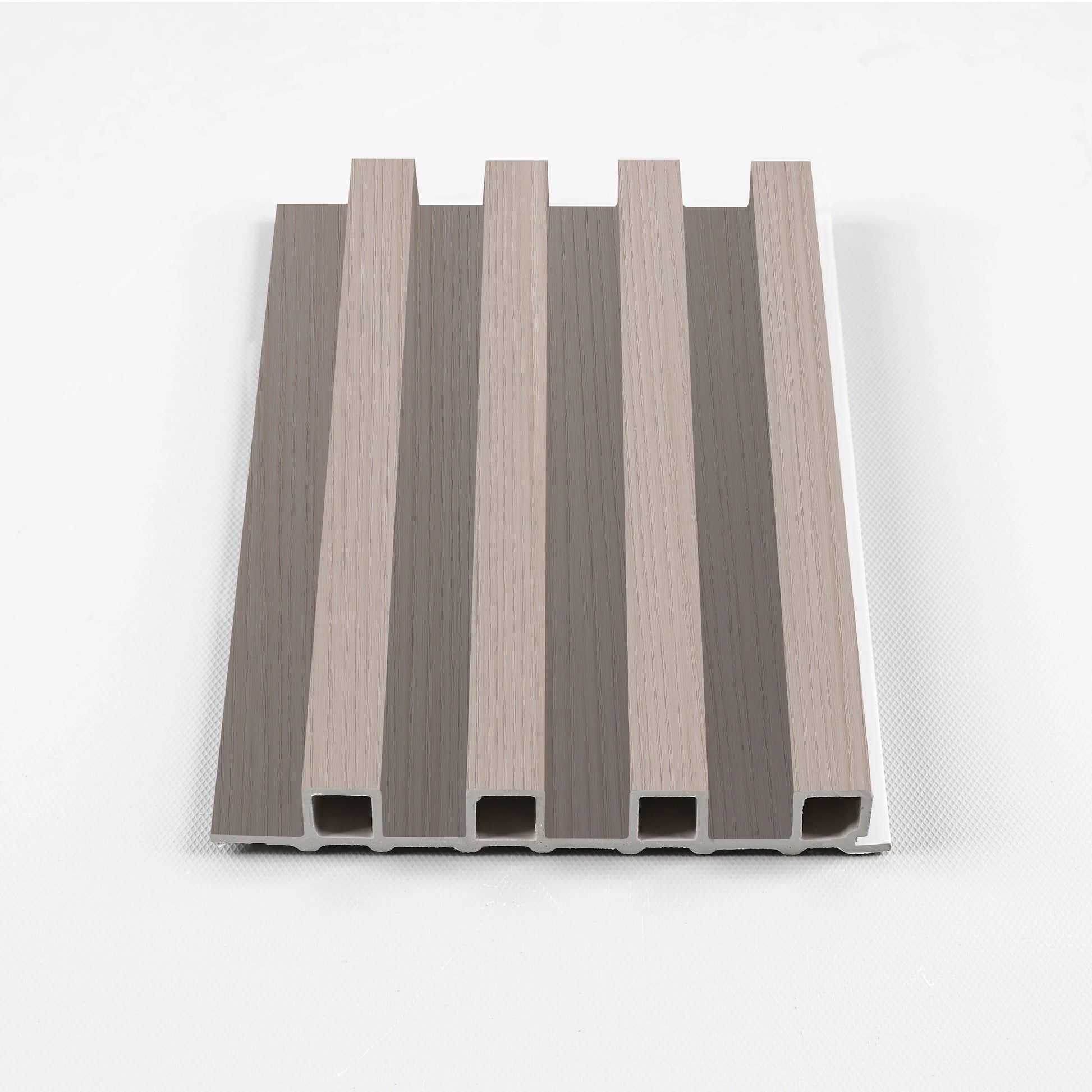 Cedar Oak  Lightweight WPC fluted wall panel sample for home interiors