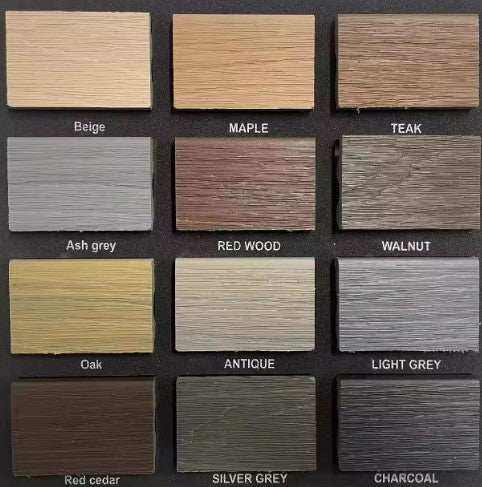 Color Rails composite railing in 12 wood grain colors 